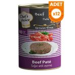 Chefs Choice Kıyılmış Sığır Etli Yetişkin Konserve Kedi Maması - 12 Adet 400 Gr