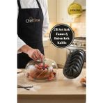 ChefTime 2'li Set Cam Fanus & Siyah Baton Kek Kalıbı - 27 cm
