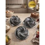 ChefTime 3 Adet Mini Gri Rüzgar Kek KALIBI|10CM