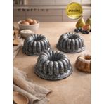 ChefTime 3'lü Gri Mini Dilimli Set Kek Kalıbı 10 cm
