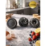 ChefTime 3'lü Mini Set Kek Kalıbı Tart&rüzgar&dilimli 10 cm - Siyah