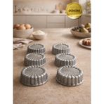 ChefTime 6'lı Mini Gri Tart Kek Kalıbı | 10 cm - Siyah