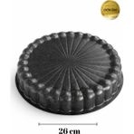 ChefTime Ergonomik Ayçiçeği Desenli Sac Kek Kalıbı | 26CM - Siyah