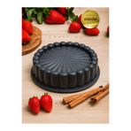 CHEFTİME Granit Döküm 26cm Tart Kalıbı Siyah Dilimli Turta&Kek Kalıbı