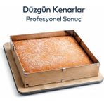 ChefTime Kare-Dikdörtgen Ayarlanabilir Pasta Kek Kalıbı - Gri