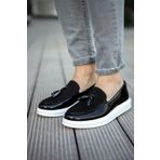 Chekich CH002 RBT Loafer Verniciata Siyah Erkek Günlük Ayakkabı