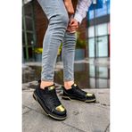 Chekich CH183 CST Jet Setter Mirror Siyah Altın Erkek Ayakkabı