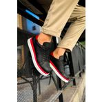 Chekich CH979 Santoni Gbt Spor Siyah Kırmızı Erkek Spor Ayakkabı