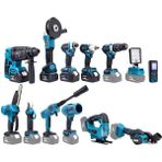 Chelikbei Akülü 13LÜ Set 36V 4AH (Led Işık Hilti+ Spral+Somun SIKMA+13MMÇELIK Mandrenli Matkap Testere Bağ Makası Dekupaj+Lazer Metre+Oto Yıkama+Çok Fonksiyonlu Avuç Taşlama+Turbo Fan+Torklu Vidalama)