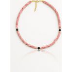 Chellomood - Candy Stripe – Kırmızı Beyaz Çizgili El Yapımı Kolye