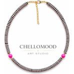 Chellomood Chellomod Soft Punk – Pembe ve Siyah El Yapımı Fimo Boncuk Kolye