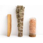 Chellomood -Meditasyon Arınma Seti - Palo Santo Ağaç Tütsü + Adaçayı Tütsü + Himalaya Tuzu - Çok Renkli