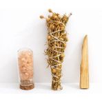 Chellomood -Meditasyon Arınma Seti - Palo Santo Ağaç Tütsü + Üzerlik Tütsü + Himalaya Tuzu - Çok Renkli