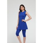 Chelly S9145 Saks Mavisi Kolsuz Kadın Tesettür Mayo
