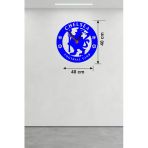 Chelsea Fc Logolu Ahşap Duvar Saati - 40X40 cm Taraftar Hediyesi