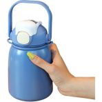 Chen Yipeng2 Puni 800 Ml. Çocuk Suluklar Mataralar Yalıtım Bardağı Paslanmaz Çelik Taşınabilir Saman Su Şişesi (Yurt Dışından) - Açık Mavi