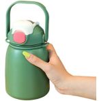 Chen Yipeng2 Puni 800 Ml. Çocuk Suluklar Mataralar Yalıtım Bardağı Paslanmaz Çelik Taşınabilir Saman Su Şişesi (Yurt Dışından) - Açık Yeşil