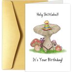 Chenive Komik Mantar Doğum Günü Kartı, Cottagecore Doğum Günü Kartı, Sevimli Doğum Günü Tebrik Kartı, Kutsal Shiitake It's Your Birthday Pun Kartı