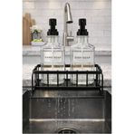 Cherie Home Tezgah Üstü Metal Stantlı Cam Sıvı Sabunluk Seti, İkili Mutfak Standlı Bulaşık Deterjanlık 500 ml