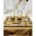 Cherish Gold Söz Nişan Tepsisi Beyaz