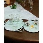 Cherish Söz Tepsisi ve Damat Kahve Fincan Tepsisi krem