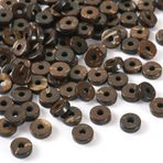 Cheriswelry 100 adet doğal hindistan cevizi inci, düz, yuvarlak, 6 mm, kahverengi, donut boncuk, mesafe tutucu, inciler, takı üretimi için, arkadaşlık bilekliği, kolye, anahtarlık,