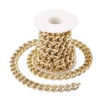Cheriswelry 2 m Alüminyum Panzer Zincir Kaynaksız Büküm Bağlantısı Altın Makaralı 13 x 17 mm Kendin Yap Takı Kolye Bilezik Yapımı Çanta Dekorasyonu için