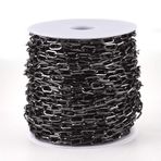 Cheriswelry 25 m Demir Paperclip Zincir 9,5 x 4,5 mm Çapraz Kablo Zinciri Kaynaksız Düz Oval Çapraz Zincir Bağlantısı Mücevher Bilezik Kolye El Sanatları için Makaralı (Altın Metal)