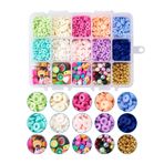 Cheriswelry 6 mm Heishi Boncuklar, 10 Renk Düz Yuvarlak Disk Bozuk Para Polimer Kil Ara Boncuk Takı Bilezik Yapımı için İnci Meyve Çiçek Kil Boncukları