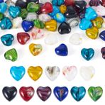 Cheriswelry 66 adet kalp incili el yapımı Lampwork cam boncuklar kristal cam aşk kalp gevşek ara boncuk 11.5mm DIY zanaat Earirng bilezik kolye takı yapımı