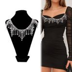 Cheriswelry Rhinestone Trim Püskül Kristal Rhinestone Zincir Saçak Trim Şerit Düğün Parti Giyim Aksesuarları Takı Yapımı 1 Yard