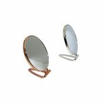Chermik Yakut-11307-950-1 950-3 (6.5") (Oval) Makyaj Aynası (Çift Taraflı) (Bronz & Gümüş Pls.Çerçeve) (Katlanır Ayaklı)*72