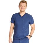 Cherokee 4 Cepli ve Arka Boyunduruk Dikişli Erkek V Yaka Scrub Top CK752A, Lacivert, XS