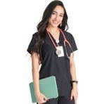 Cherokee Allura CKA667 – CKA184 Kadın Scrubs Takım – İthal, Esnek Kumaşlı ve Gün Boyu Konfor Sağlayan Doktor Hemşire Forması - Siyah - XL