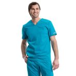Cherokee Ekstra Nefes Alabilirlik i in rg Boyunduru u ve Yan Paneller ile Erkek V-Boyun Ovma st WW603, Cam G be i Mavisi, 5XL