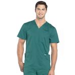 Cherokee Erkek Scrubs Üst İş Kıyafeti Revolution V Yaka WW670, Avcı Yeşili, 4XL