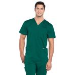Cherokee Erkek Scrubs Üst İş Kıyafeti Revolution V Yaka WW670, Avcı Yeşili, XL