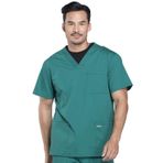 Cherokee Erkekler için Scrubs İş Kıyafetleri Profesyonelleri V Yaka Dört Cepli Scrub Üst WW695, Avcı Yeşili, S Uzun