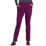 Cherokee Kadın Scrubs Pantolon Workwear Profesyoneller Doğal Yükseliş Konik Bacak İpli WW050, Şarap, L