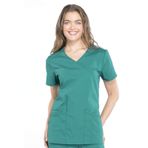 Cherokee Kadın Scrubs Üst İş Kıyafeti Profesyoneller Sahte Sargı WW655, Avcı Yeşili, L