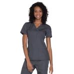 Cherokee Kadın Workwear Originals Mock Wrap Scrubs Gömlek, Kalaylı, L