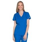 Cherokee Kadın Workwear Originals Mock Wrap Scrubs Gömlek, Royal, M
