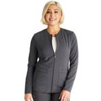 Cherokee Kadın Zip Scrub Ceket 2 Cepli ve Gömlek Kuyruğu Hem Örgü Kol CK356A, Kalaylı, XL
