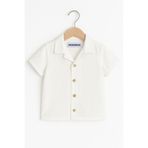 Cherry Baby Favorimkids Beyaz Kısa kollu Pamuklu Erkek Bebek Gömlek 1-6 Yaş