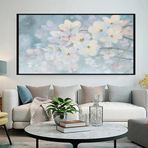 Cherry Blossoms Yağlı Boya Dokulu Tablo 50X70 Siyah Çerçeveli