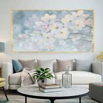 Cherry Blossoms Yağlı Boya Dokulu Tablo 60X90 Gold Çerçeveli