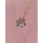 Cherry Design Kristal Altın Kaplama Kedi Patisi Kolye