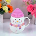 Cherry Pembe Seramik Kardan Adam Mug 300ML Desenli Kupa Yeni Yıl Yılbaşı Teması - Açık Pembe