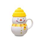 Cherry Sarı Seramik Kardan Adam Mug 300ML Desenli Kupa Yeni Yıl Yılbaşı Teması