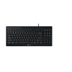 CHERRY Stream Klavye TKL, ABD düzeni, QWERTY klavye, kablolu klavye, mavi melek, SX makas mekanizması, fısıltı sessiz tuş vuruşu, siyah